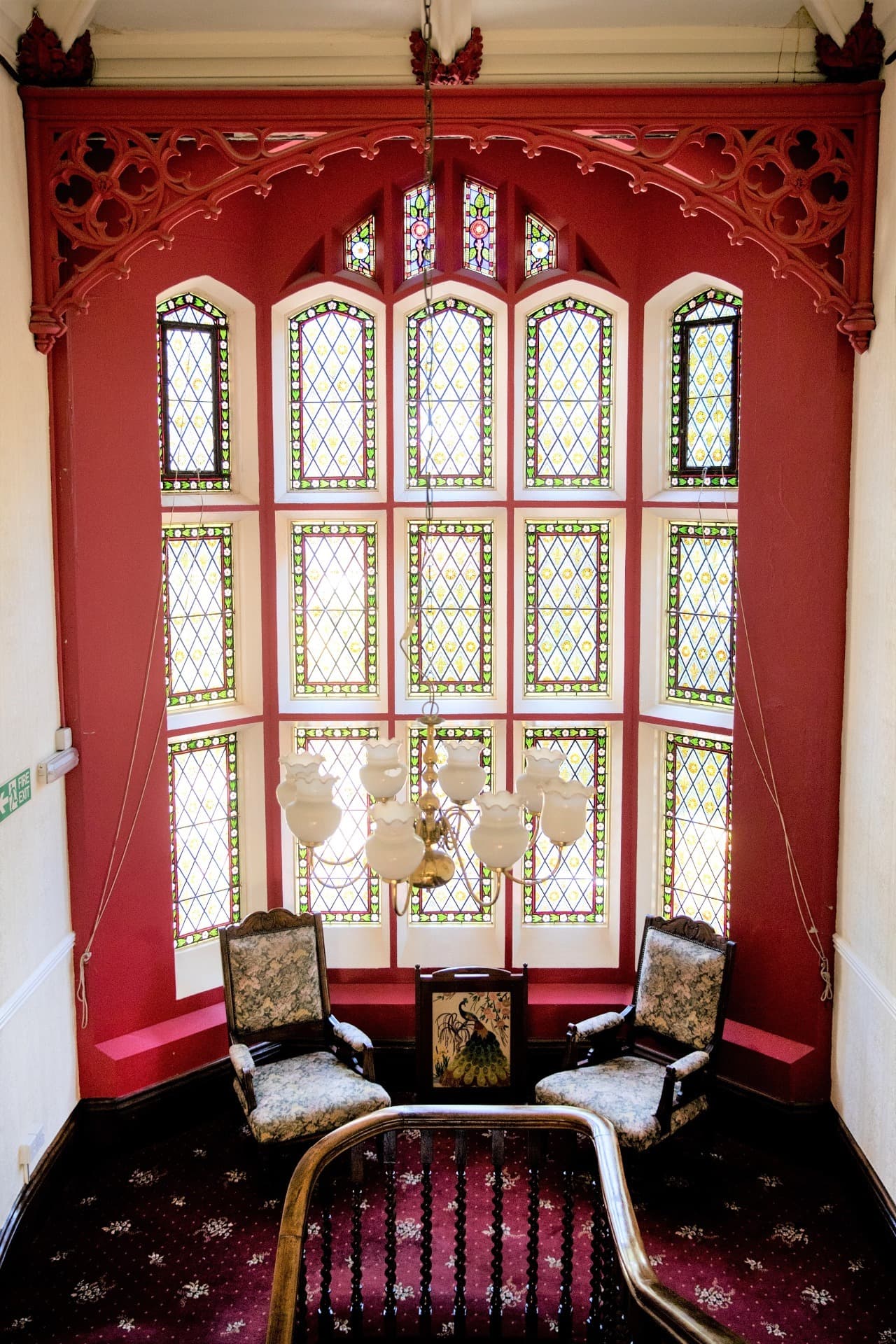 Interior landing at Cholwell House Nursing Home