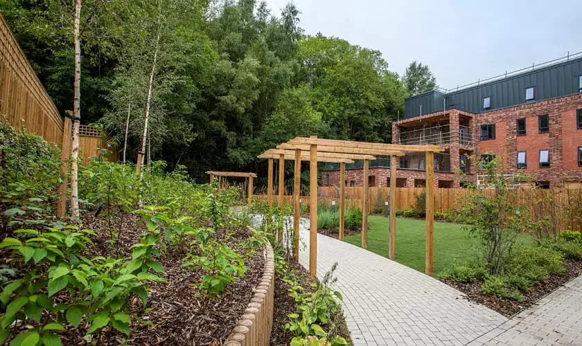 Garden and exterior at Cofton Park Manor Care Home