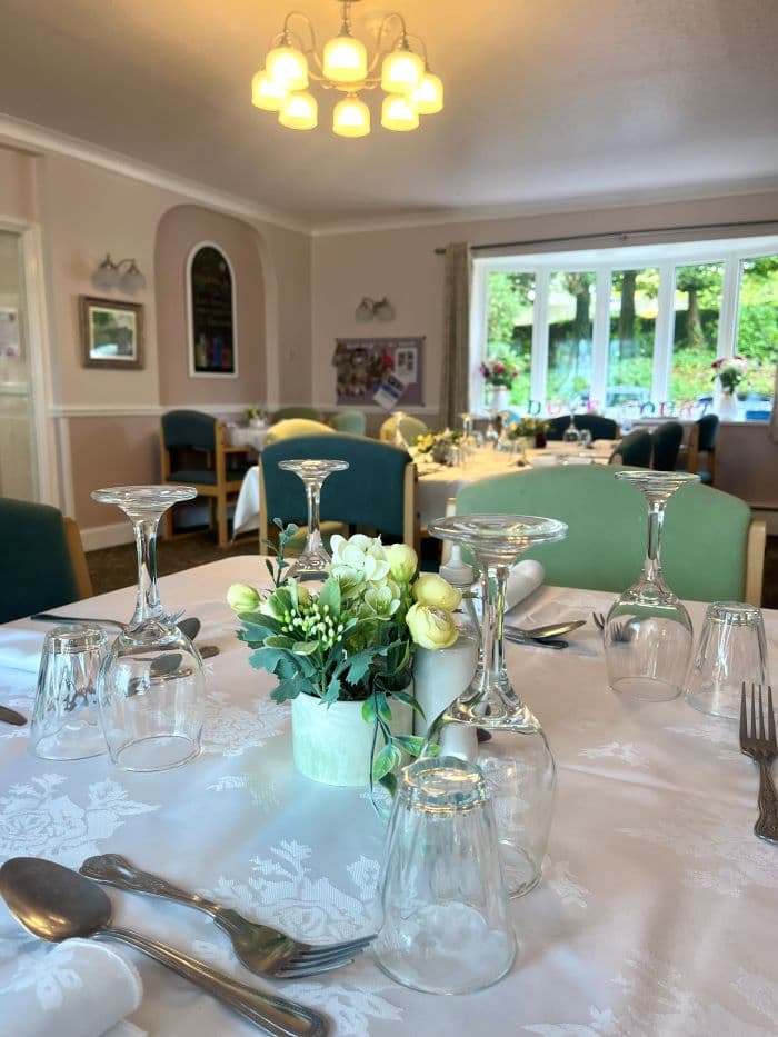 Dining room at Dove Court Care Home