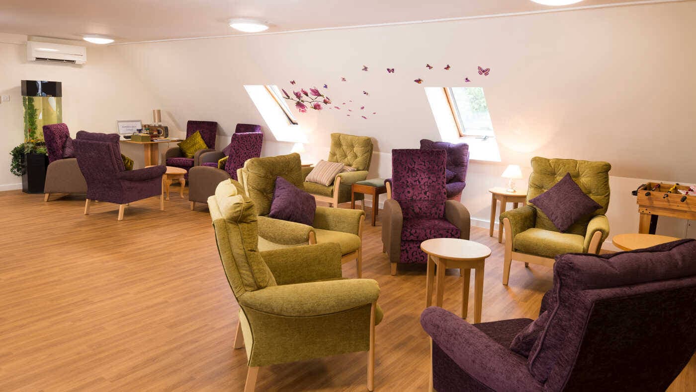 Lounge at Halcyon Court Care Home