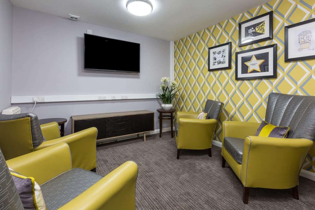 TV lounge at Hazelgrove Care Home