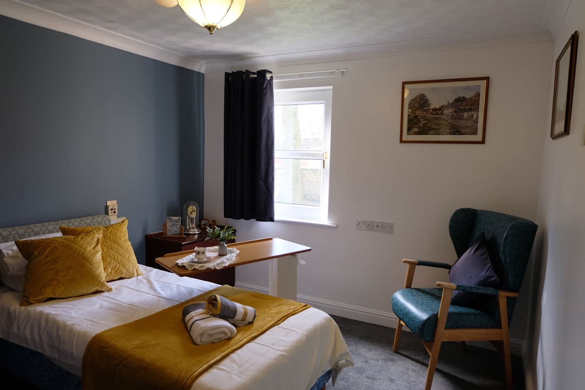 Bedroom at Hoyland Hall Residential Home