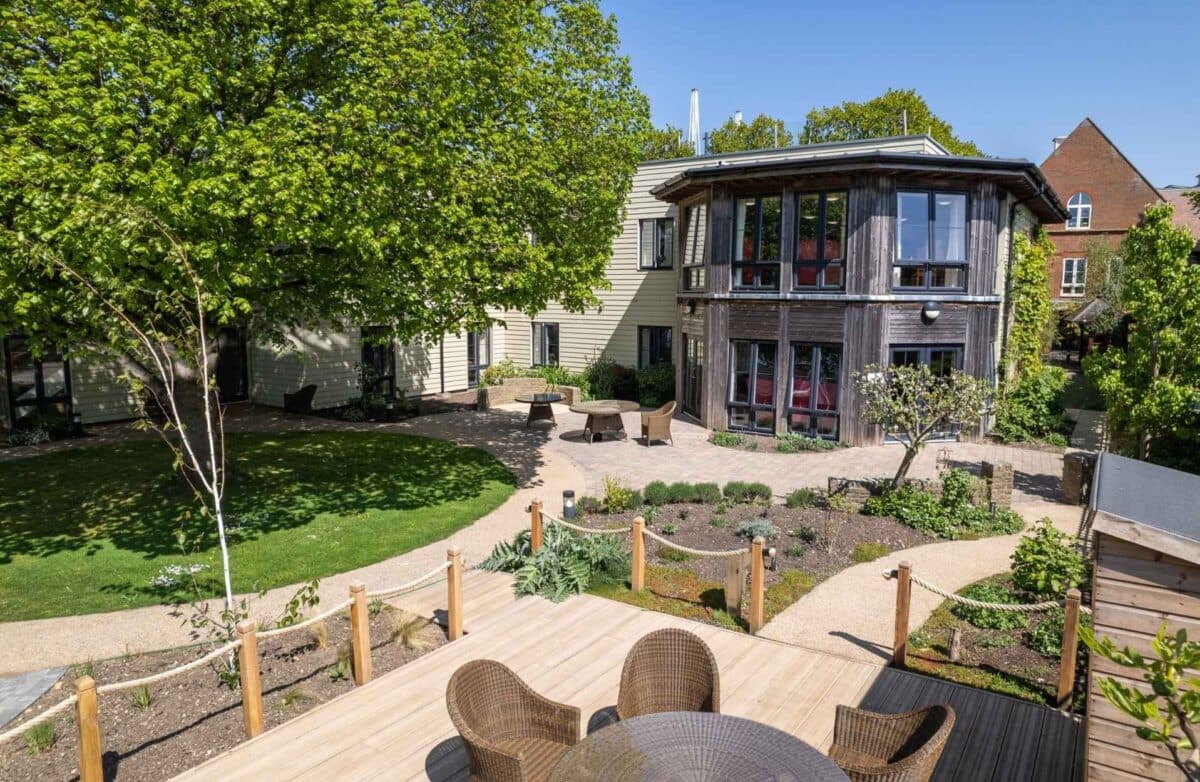 Exterior and courtyard at Linden House