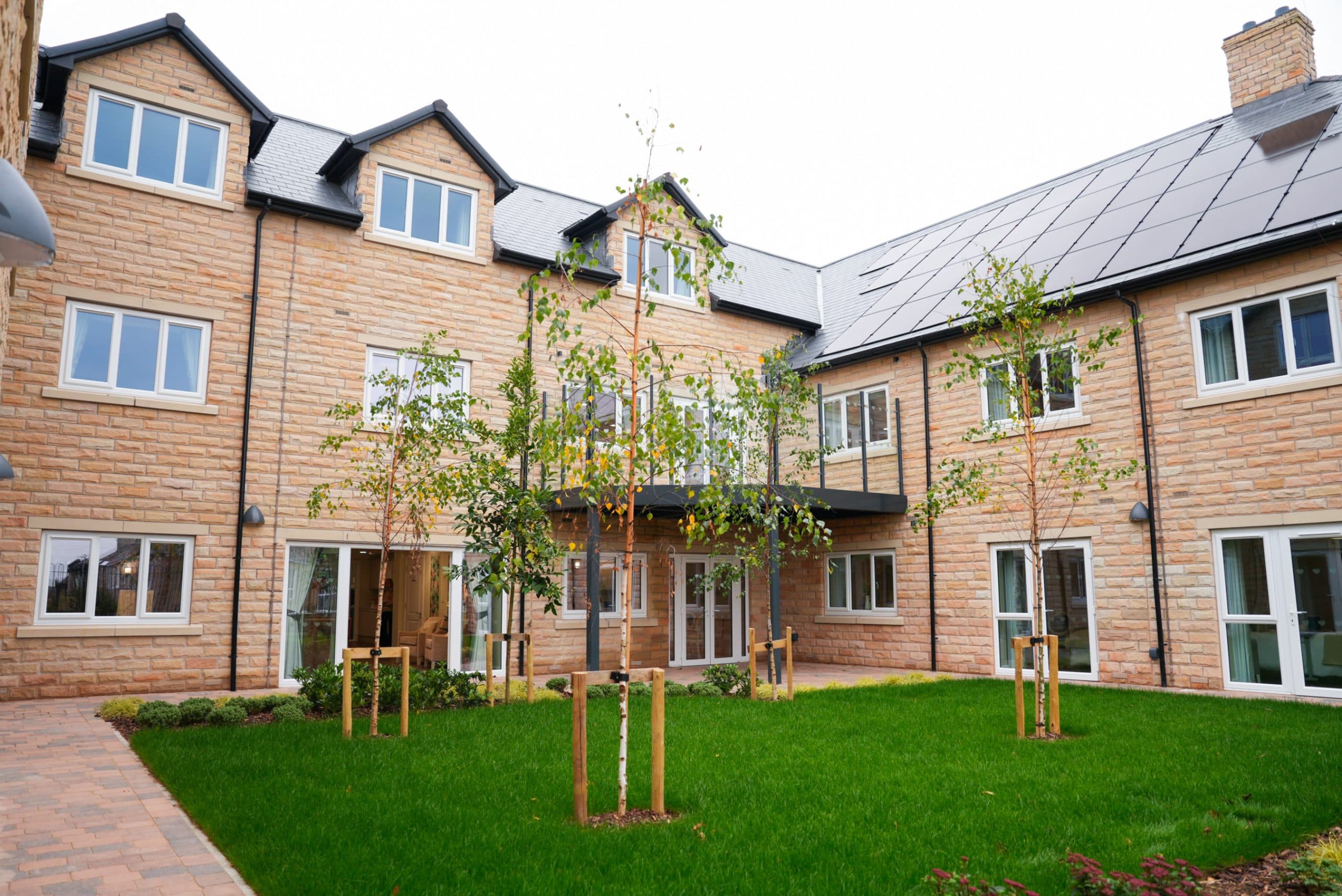 Exterior and garden at Lindley Park Care Home