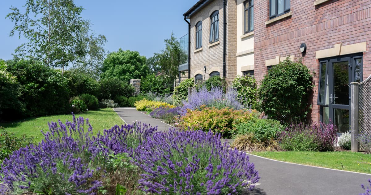 Garden and exterior at Meryton Place Care Home
