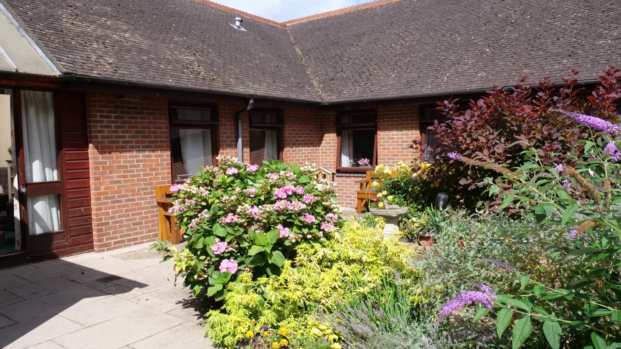 Garden and courtyard at Rochester Care Home