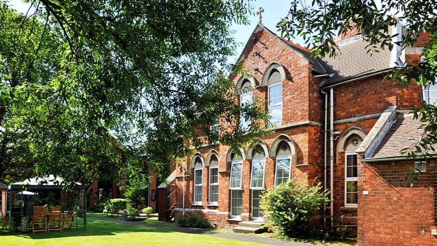 Exterior and garden at St John's Care Home