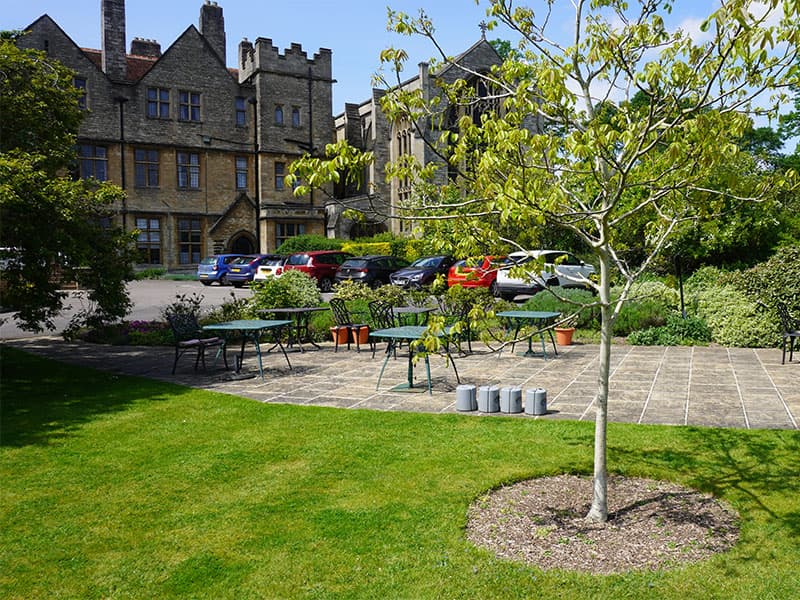 Exterior and garden at St. John's Home