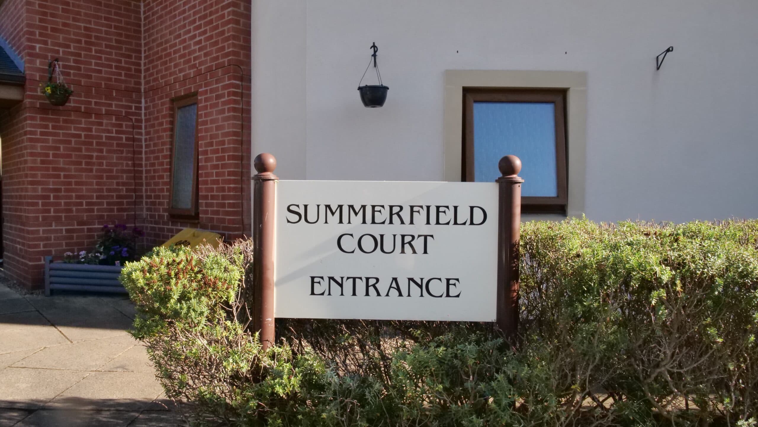 Entrance sign at Summerfield Court