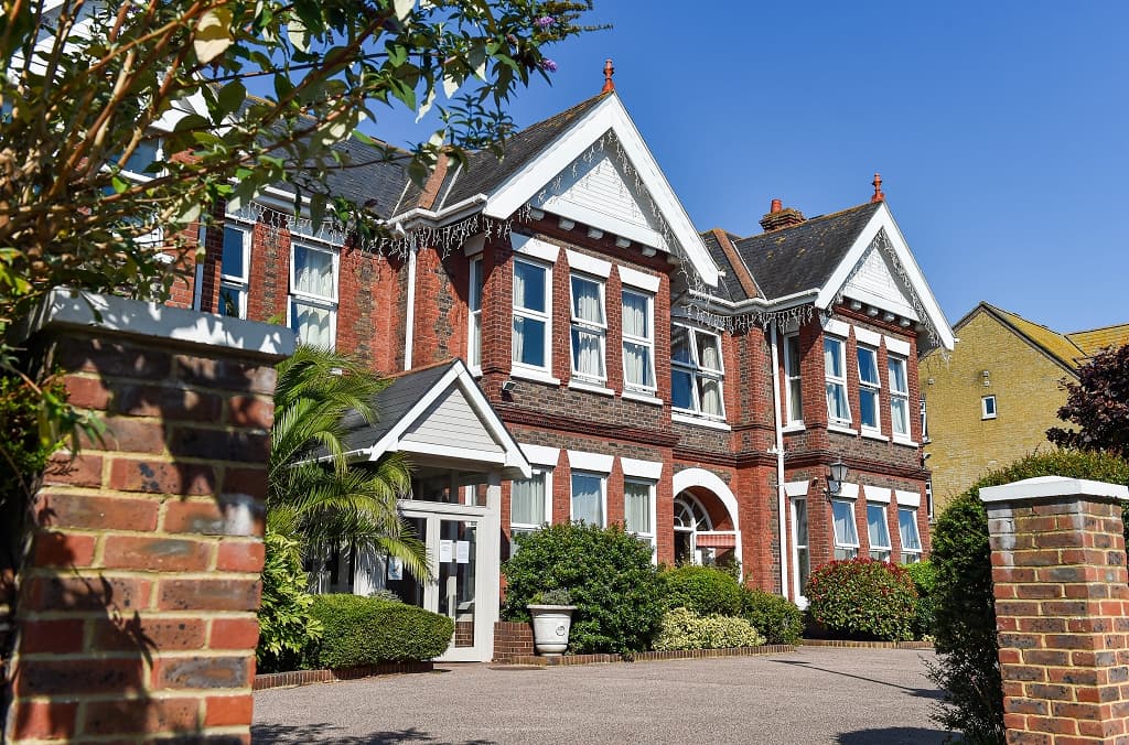 Exterior and entrance at The Shelley Care Home