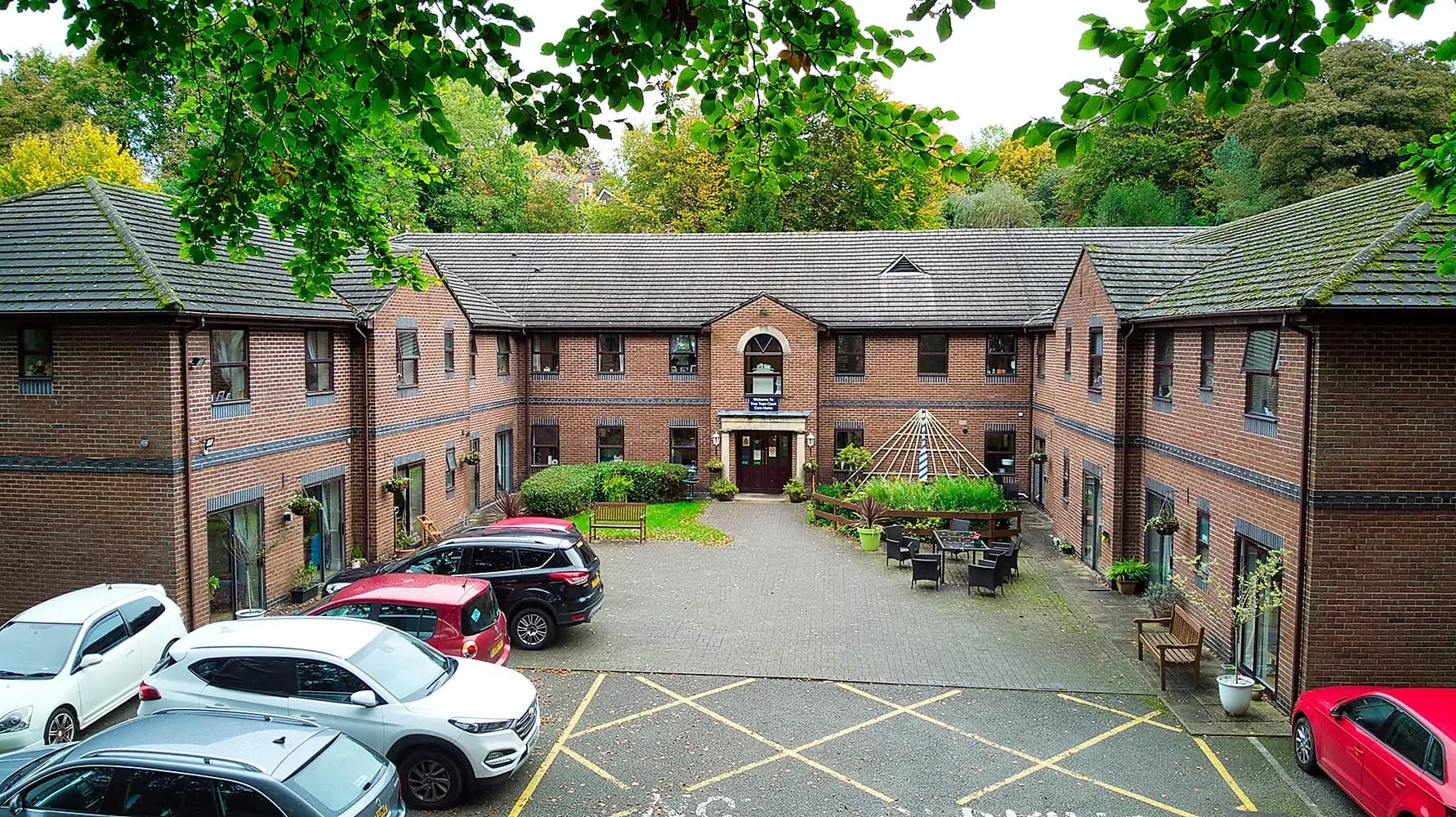 Exterior and entrance at Treetops Court Care Home