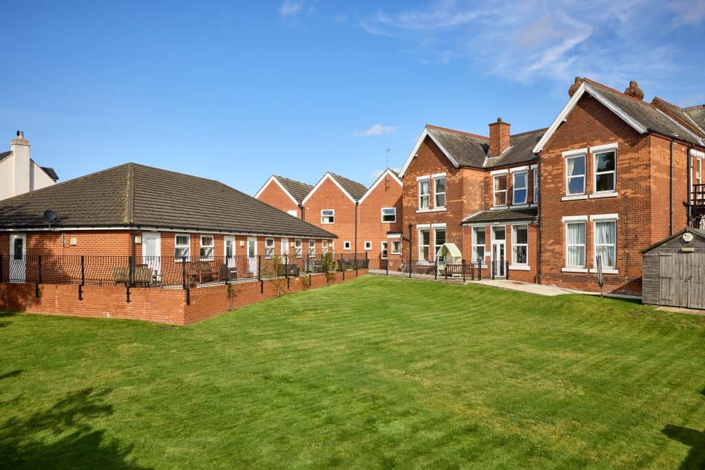 Exterior and garden at Wrawby Hall Care Home